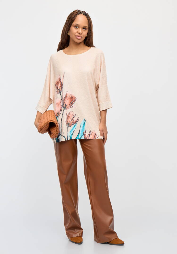 Джемпер с цветочным принтом Нежность шир.  750, рис. 9