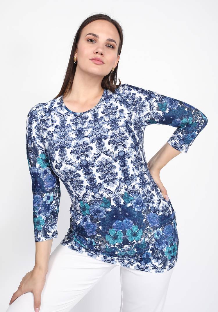 Туника базовая принтованная с карманами шир.  750, рис. 9