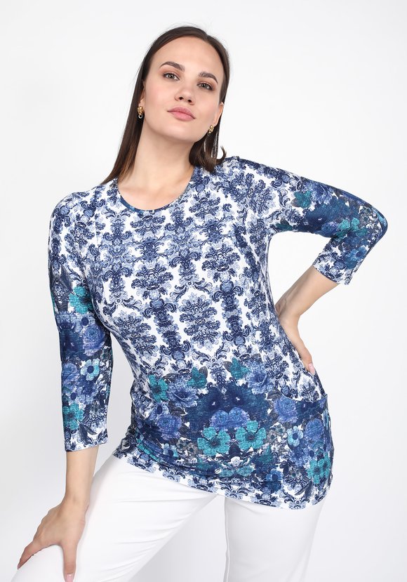 Туника базовая принтованная с карманами шир.  580, рис. 9