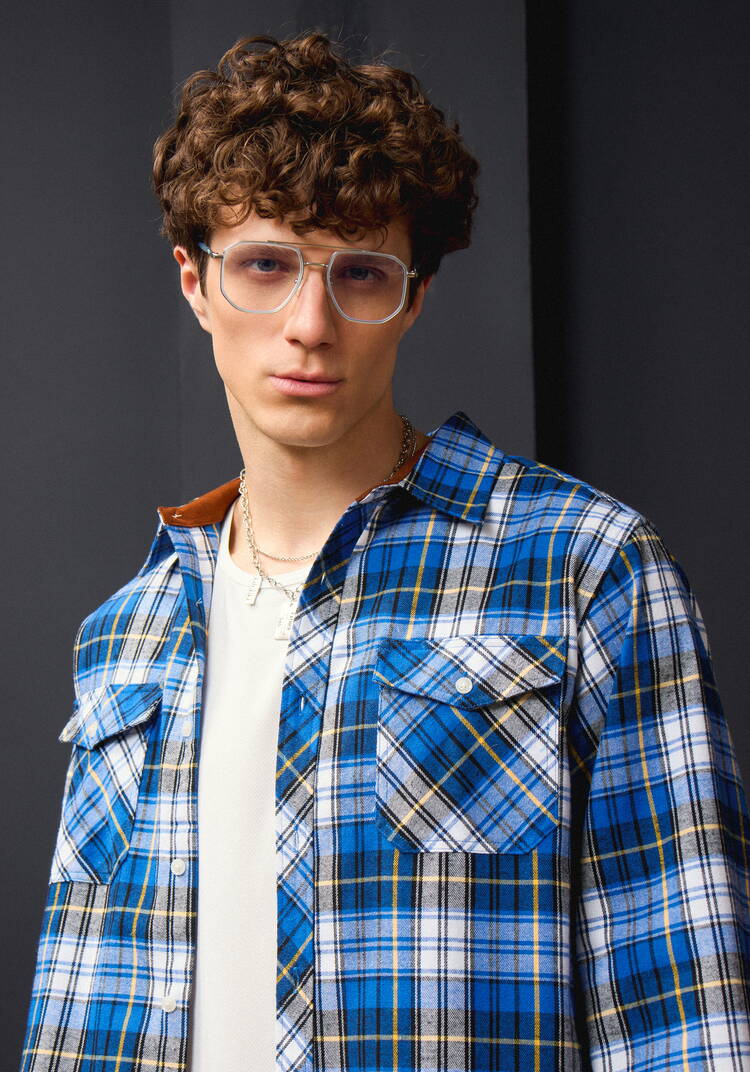 Рубашка в клетку с нагрудными карманами шир.  750, рис. 13