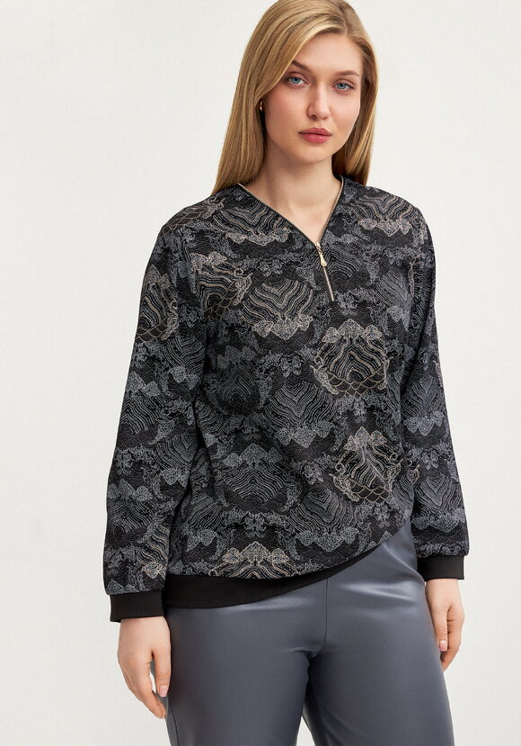 Блуза на молнии из трикотажа шир.  580, рис. 9