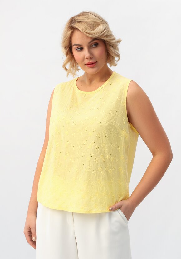 Майка ажурная из шитья с круглым вырезом шир.  580, рис. 16