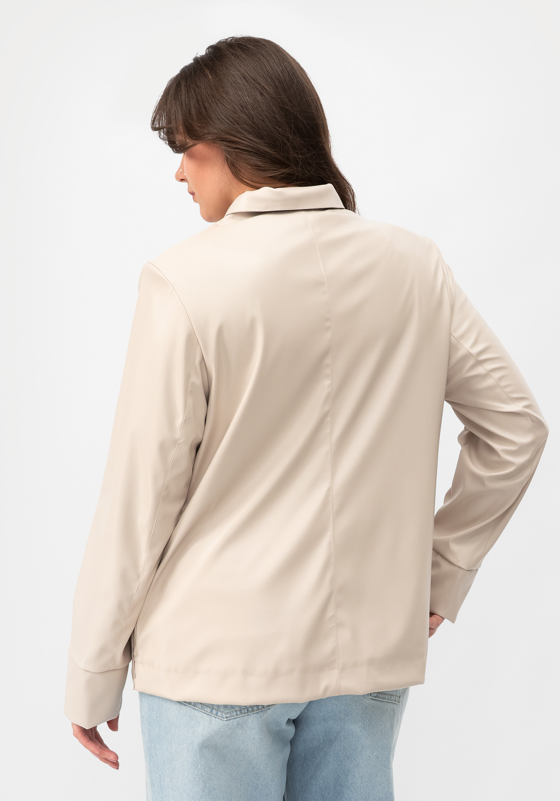 Куртка из экокожи "Хелен" Мечты Данаи, цвет белый, размер 56 - фото 4