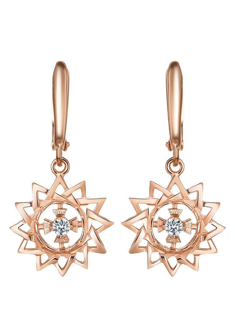 Серьги серебряные Звезда Эрцгаммы шир.  750, рис. 1
