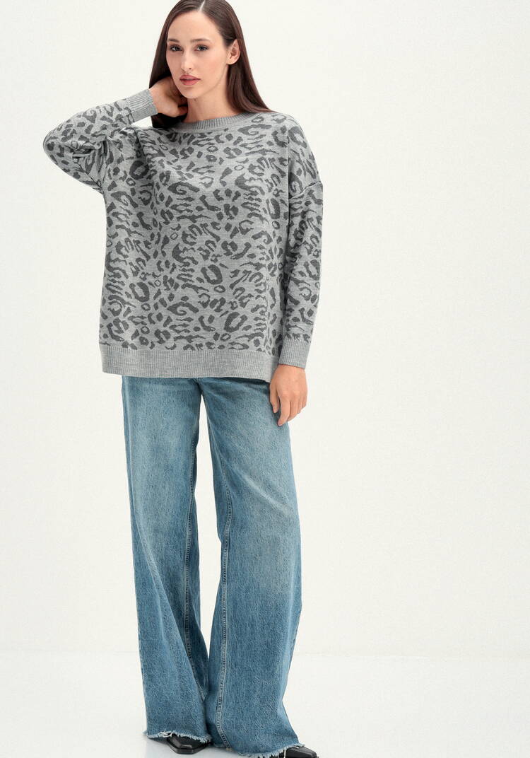 Джемпер с леопардовым принтом шир.  750, рис. 23