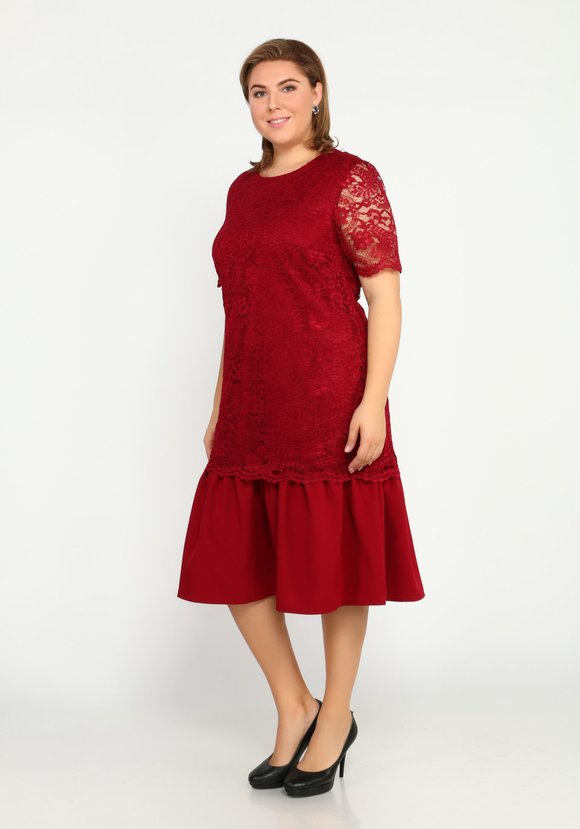 Платье гипюровое с эффектом двойки шир.  580, рис. 2