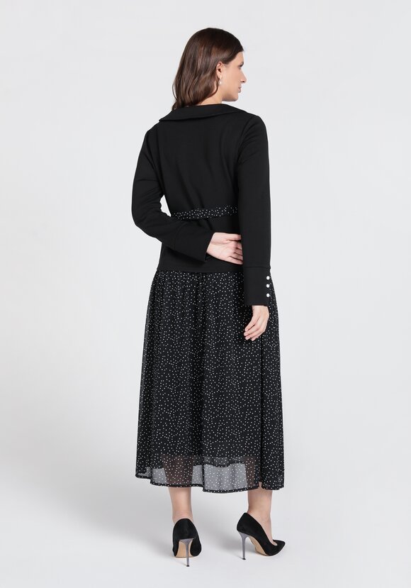 Платье с комбинированной тканью шир.  580, рис. 3