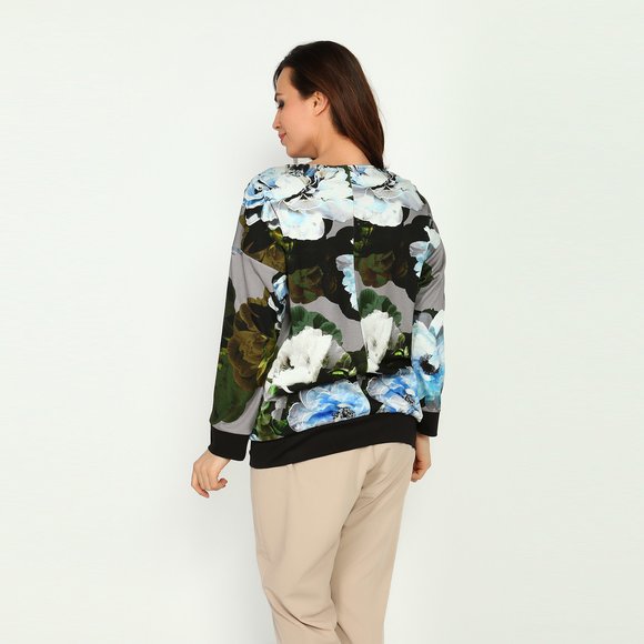 Блуза с оригинальной отделкой и принтом шир.  580, рис. 8