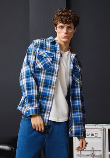 Рубашка в клетку с нагрудными карманами