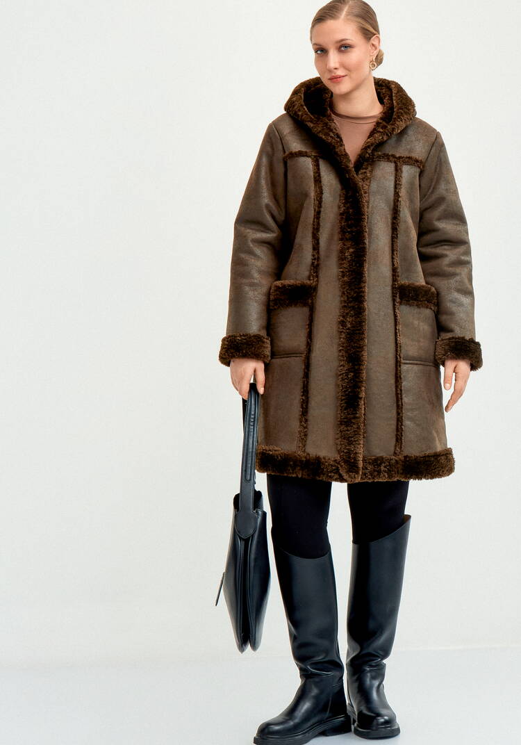 Полупальто с экомехом Раиля шир.  750, рис. 10