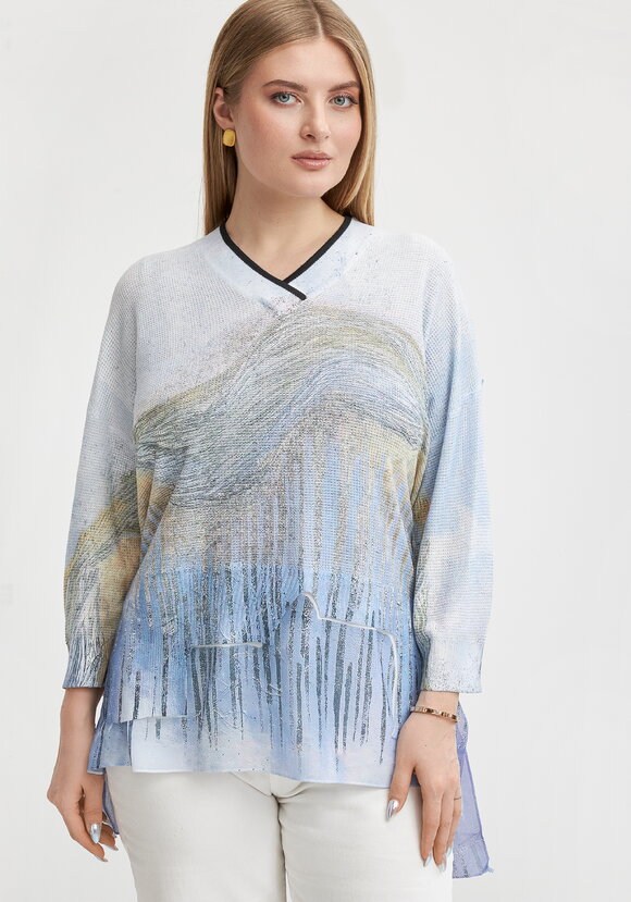 Джемпер-туника с дизайнерским принтомМилана шир.  580, рис. 7