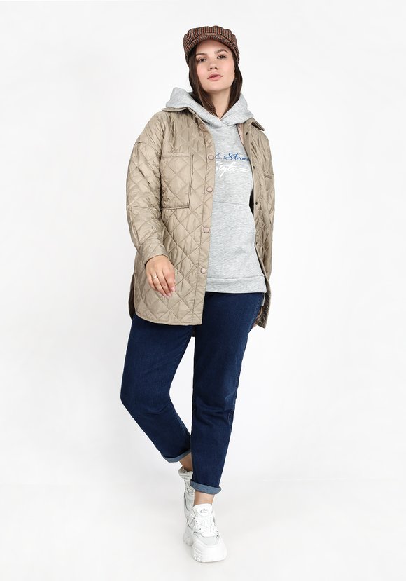 Куртка стеганая с карманами и поясом шир.  580, рис. 7