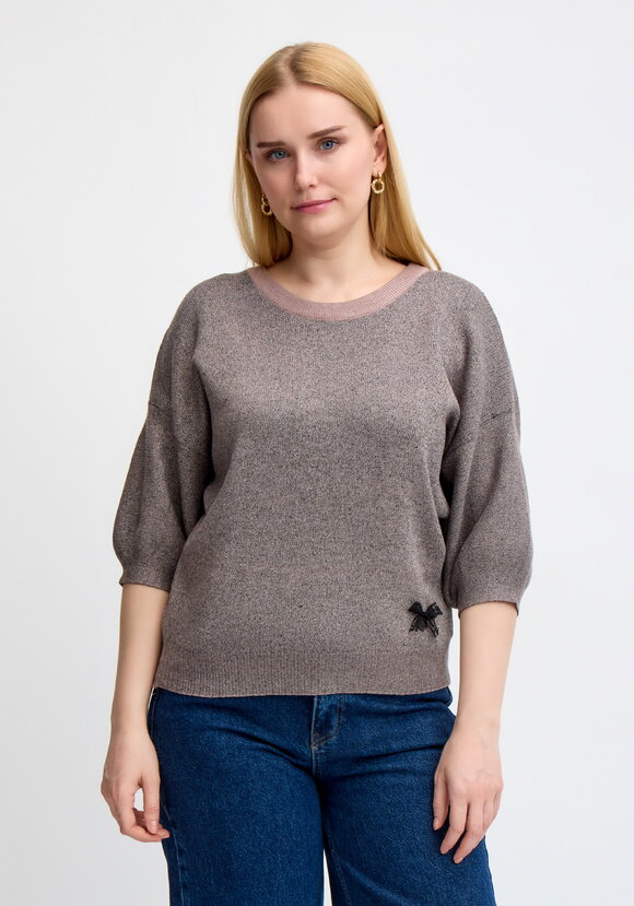 Джемпер с декором и рукавом 3/4 шир.  580, рис. 37