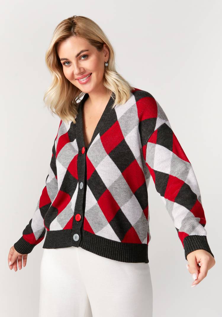 Кардиган Яркие ромбы шир.  750, рис. 44