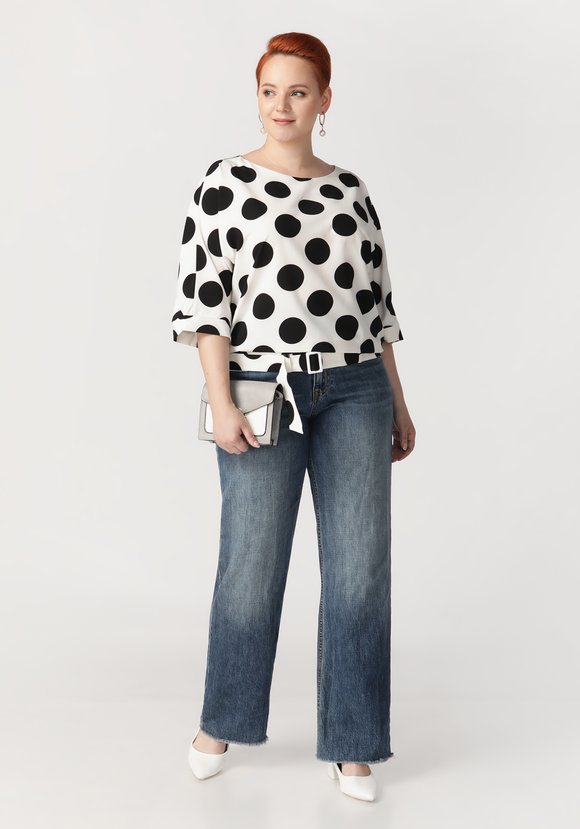 Блуза женская в горох Мадина шир.  580, рис. 3