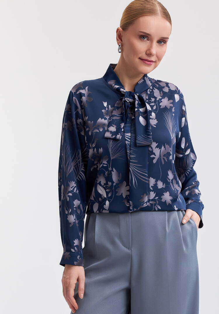 Туника с бантом и цветочным принтом шир.  750, рис. 7