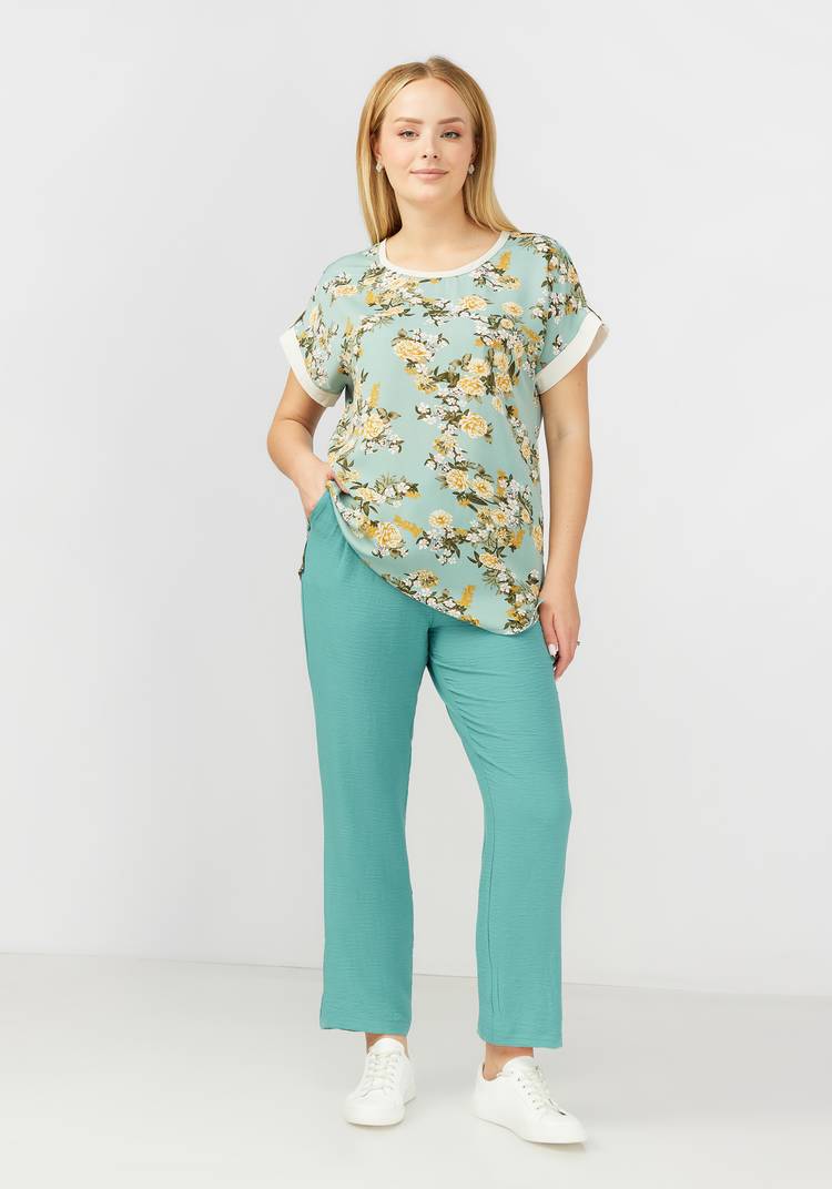 Блуза прямого силуэта с цветочным принтом шир.  750, рис. 7