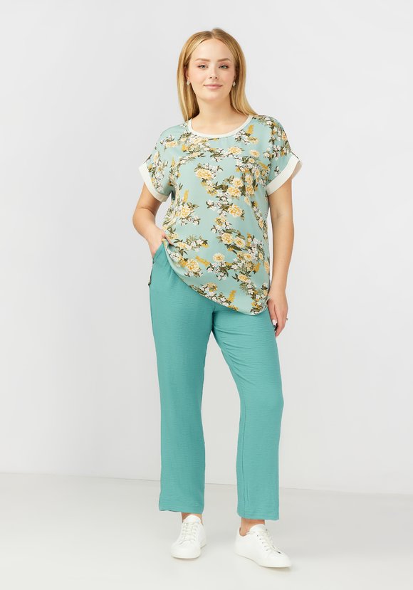 Блуза прямого силуэта с цветочным принтом шир.  580, рис. 7