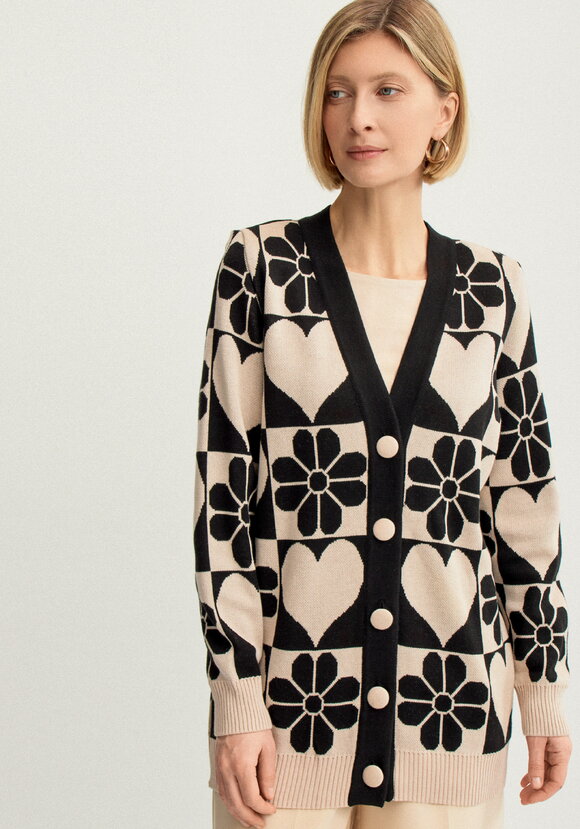 Кардиган прямой на пуговицах с рисунком шир.  580, рис. 4