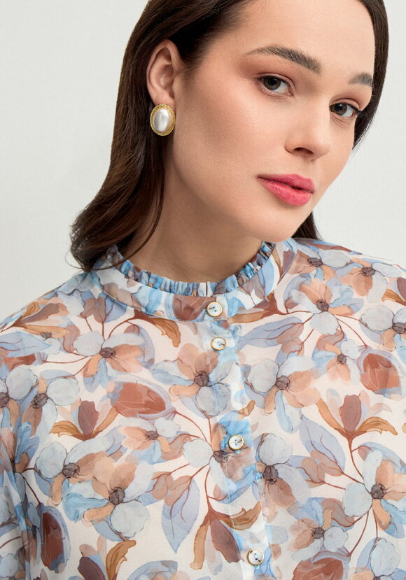 Блуза легкая с цветочным принтом шир.  580, рис. 5