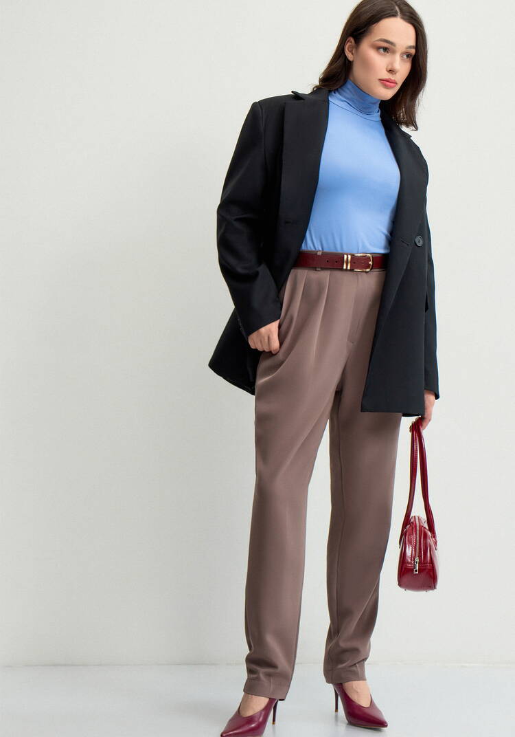 Брюки прямого кроя из костюмной ткани шир.  750, рис. 19