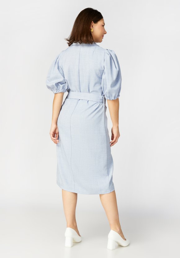 Платье на пуговицах с рукавом фонарик шир.  580, рис. 8