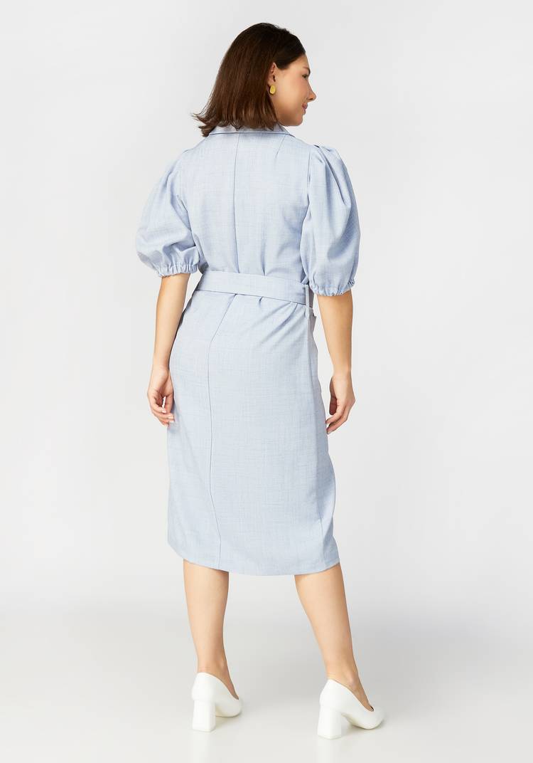 Платье на пуговицах с рукавом фонарик шир.  750, рис. 8