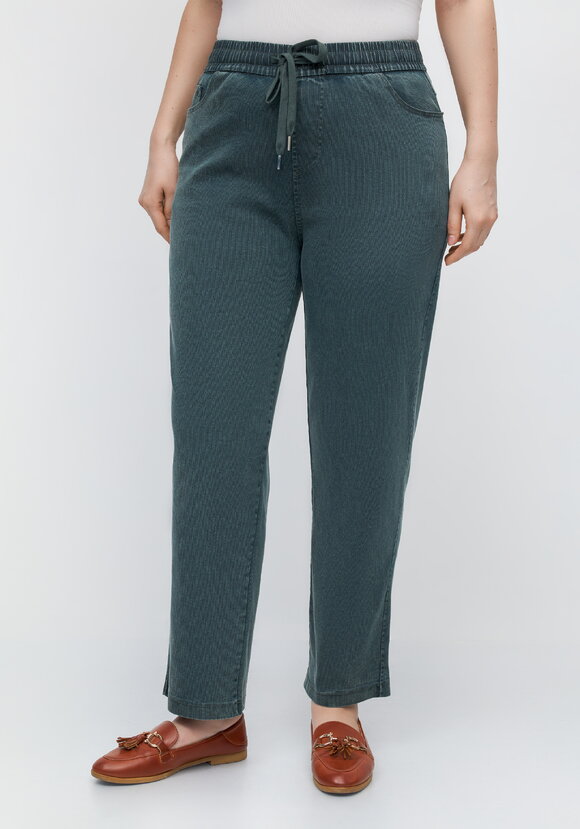 Джинсы цветные с резинкой по поясу шир.  580, рис. 14