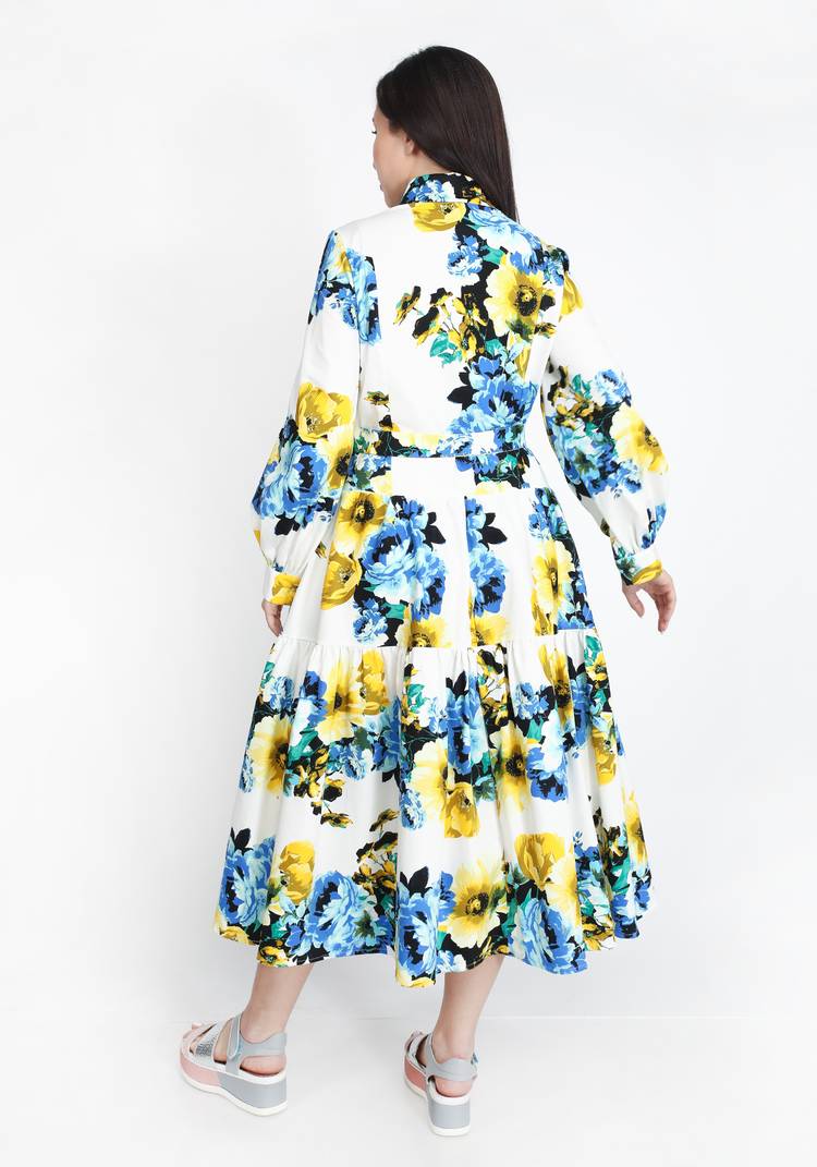 Платье из хлопка с цветочным принтом шир.  750, рис. 2