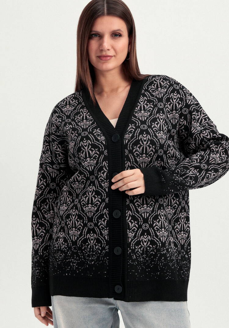 Кардиган с узорами и эффектом деграде шир.  750, рис. 7