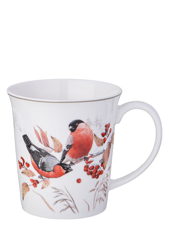 Кружка из фарфора Снегири шир.  580, рис. 1