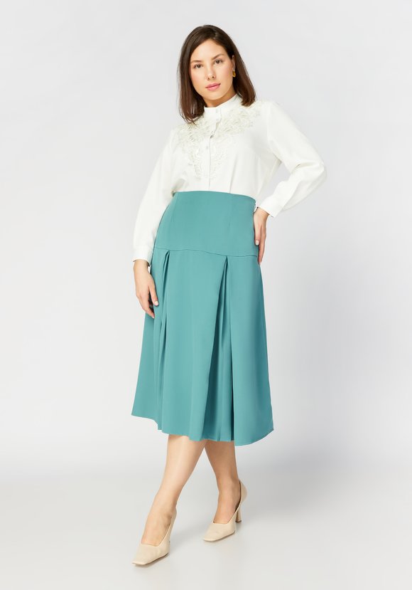 Юбка-трапеция со складками шир.  580, рис. 4