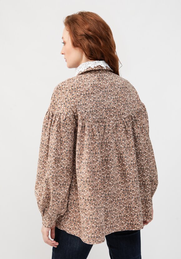 Блуза с цветочным принтом и воротником шир.  580, рис. 3