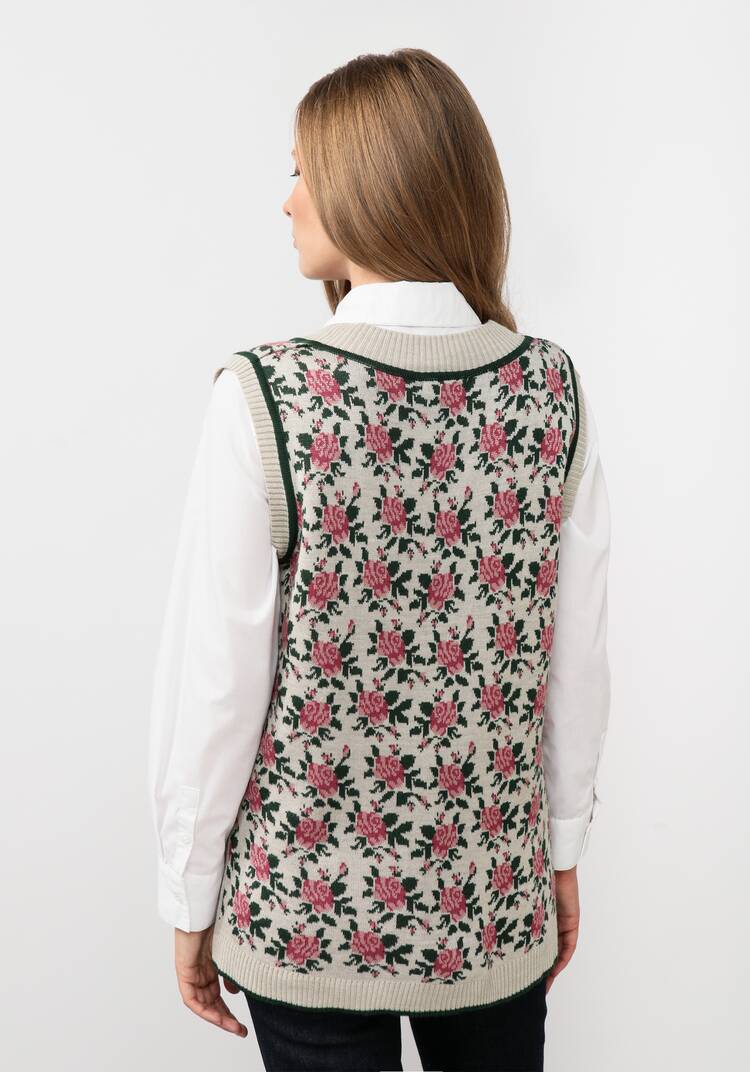 Жилет женский с цветочным рисунком шир.  750, рис. 18