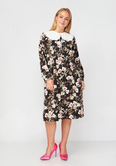 Платье принтованное со съемным воротником