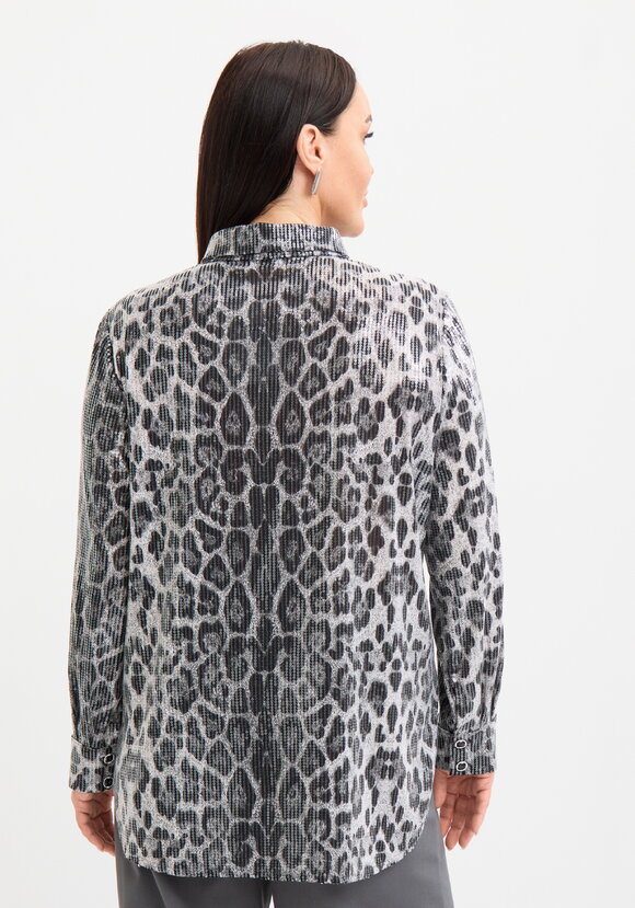 Блуза с анималистическим принтом в паетках шир.  580, рис. 3