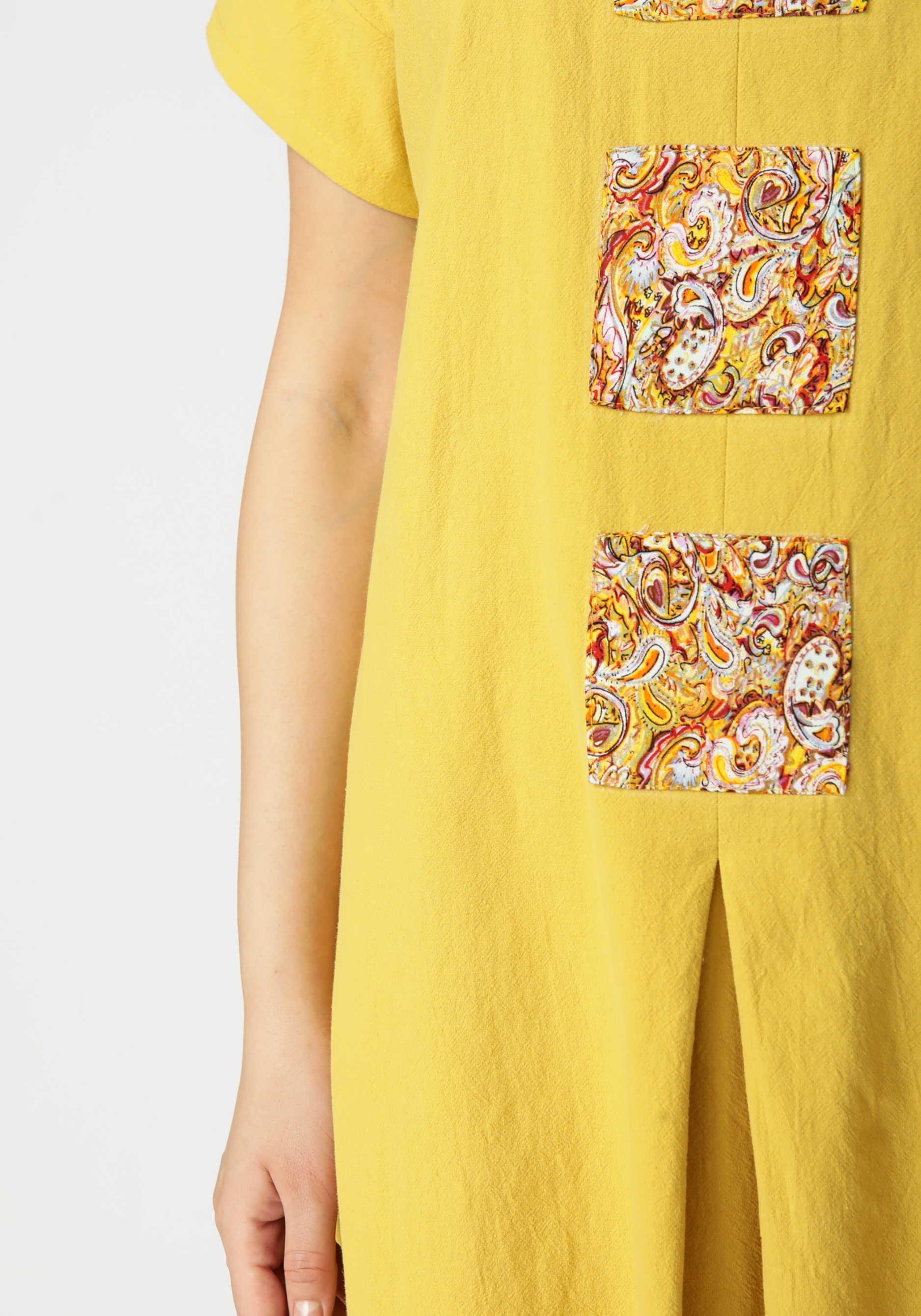 Платье А силуэта с оригинальным декором Frida, цвет желтый, размер 58-60 - фото 9