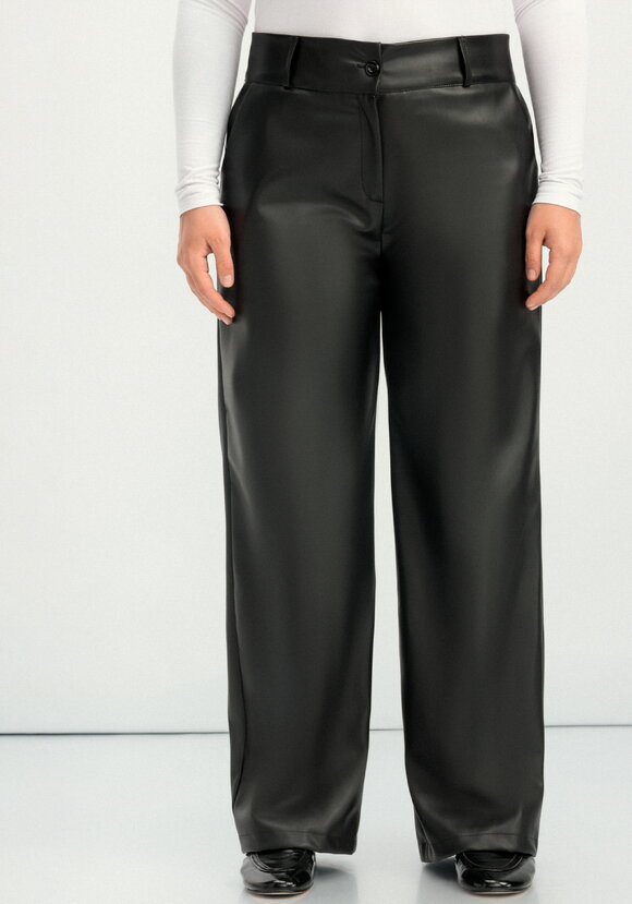 Брюки прямого кроя из экокожи шир.  580, рис. 11