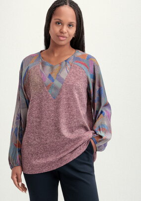 Блуза трикотажная с красочным принтом