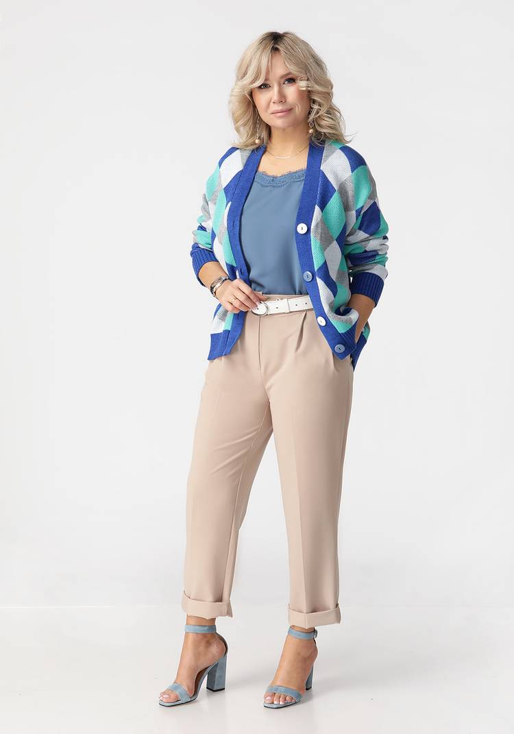 Кардиган Яркие ромбы шир.  750, рис. 23