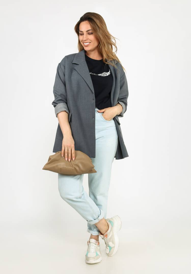 Футболка удлиненная с принтом шир.  750, рис. 6