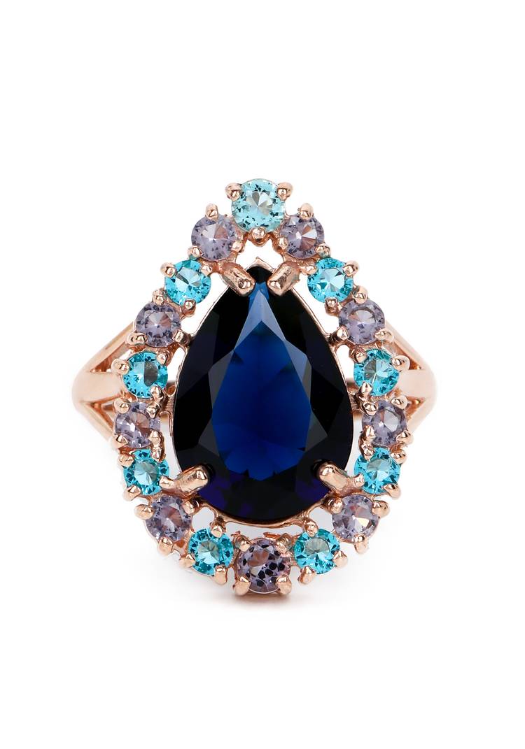 Кольцо серебряное Сапфировые острова шир.  750, рис. 2