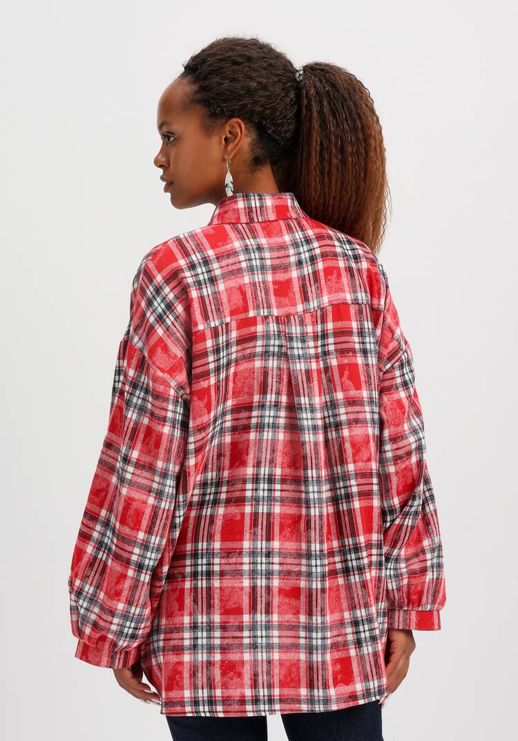 Рубашка в клетку свободного кроя шир.  750, рис. 23