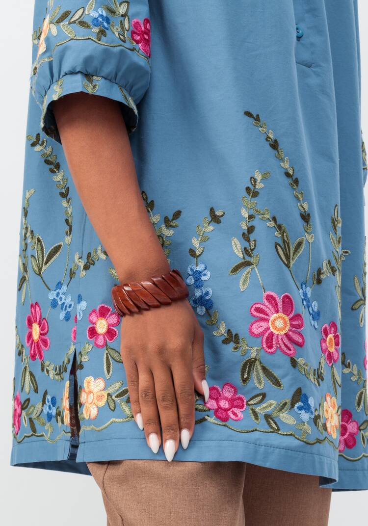 Блуза с цветочной вышивкой и рукавом реглан шир.  750, рис. 40