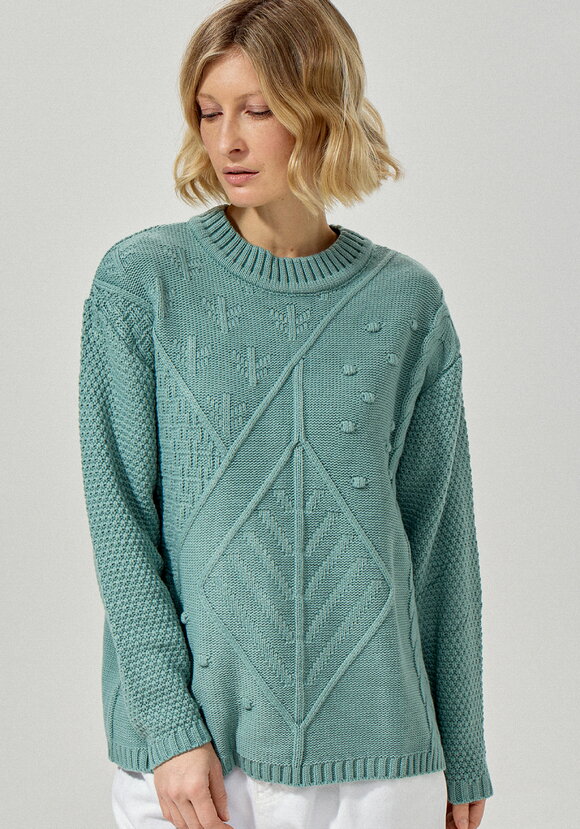 Джемпер с комбинированным фактурным рисунком шир.  580, рис. 12