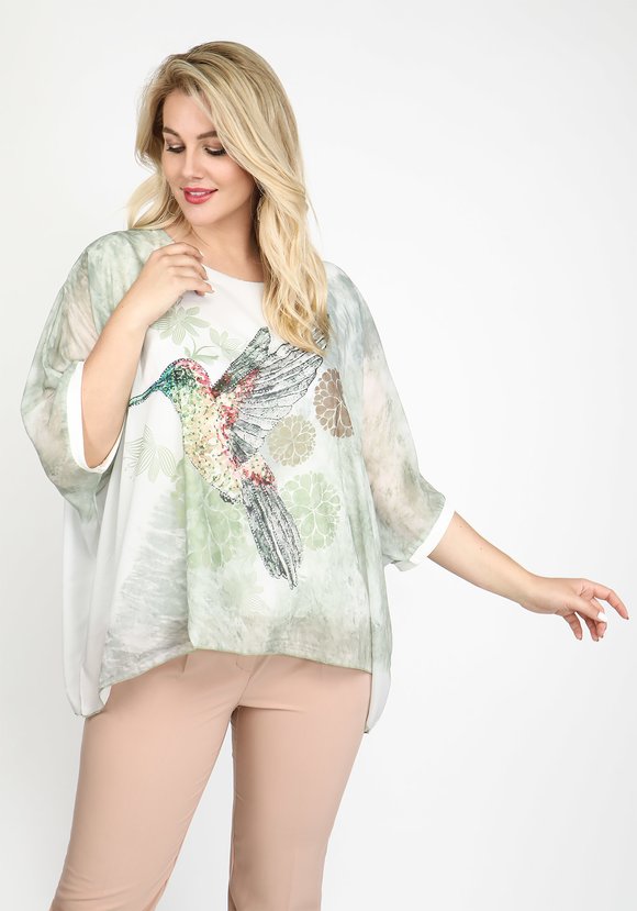 Блуза Яркий полет шир.  580, рис. 7