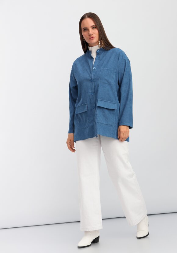 Рубашка оверсайз с воротником-стойкой шир.  580, рис. 40