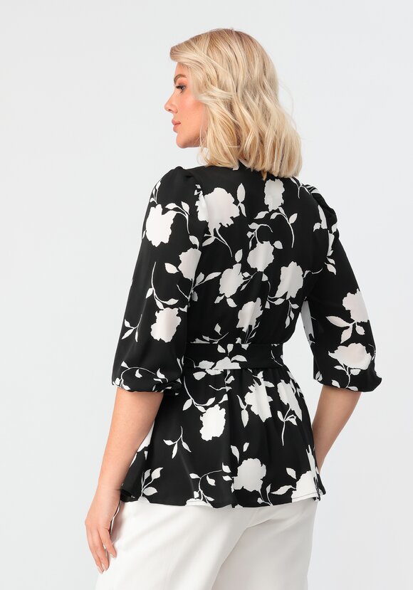 Блуза на запах с кружевом шир.  580, рис. 13