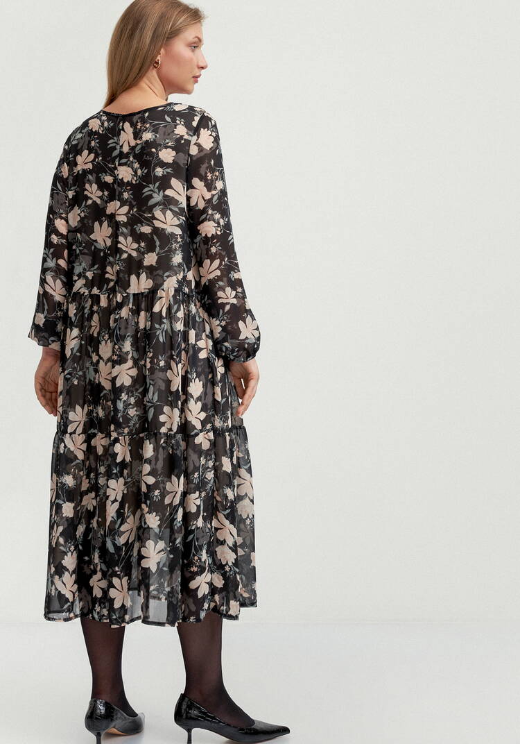 Платье свободного кроя с принтом цветок шир.  750, рис. 3