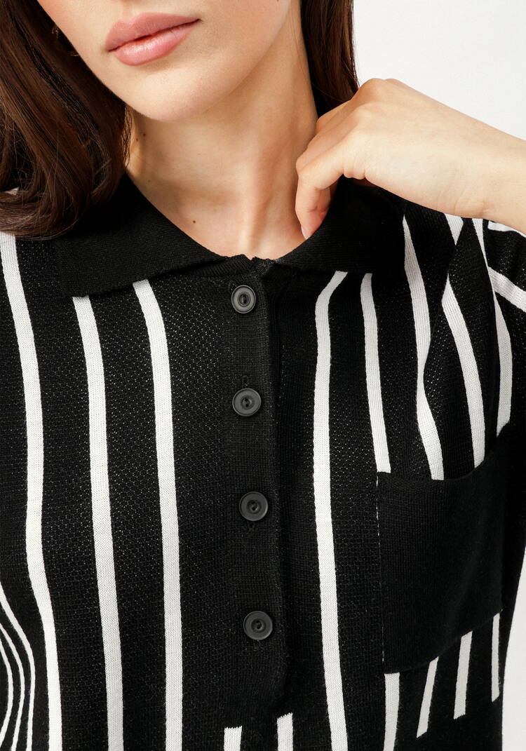 Джемпер-поло с вертикальной полосой шир.  750, рис. 21